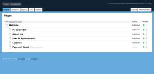 Admin shot of Frog CMS
