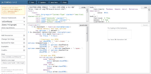 jsFiddle code snippet GUI