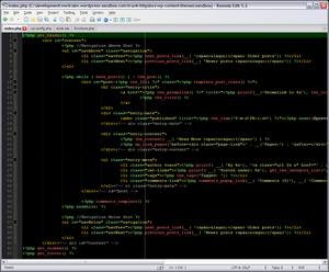 The Komodo Edit interface