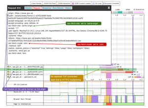 A font coming from the same domain as the origin is CORS but no separate TCP connection.