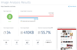 The Cloudinary tool offers you information on how you could optimise your page images.