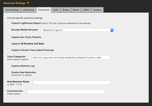 Tab dedicated to chromium settings.