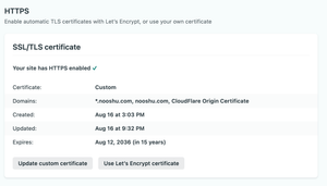 HTTPS settings in Netlify once the certificate is installed.