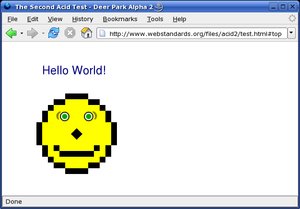 Image of a browser window it the face finally looking like the reference image shown on the test site.