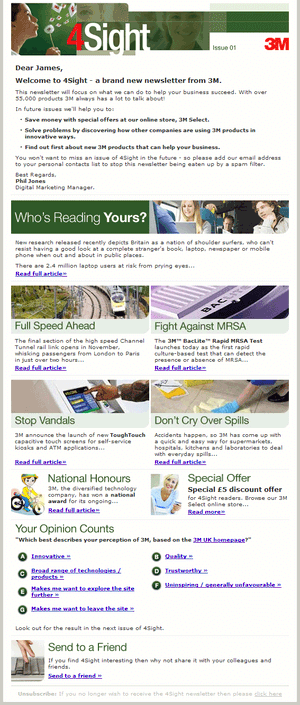 3M 4sight HTML email template.