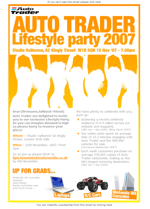 Auto Trader email template 1.