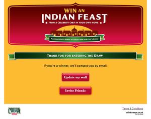 Cobra Celebrity Facebook confirmation.