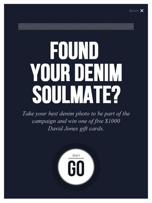 David Jones instore photo booth start screen.