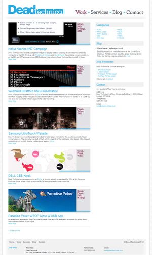 Dead Technical work page.
