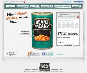 Heinz Beanz Meanz create can page.