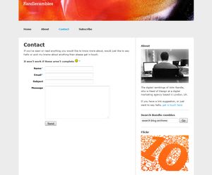 Randle Rambles contact page.