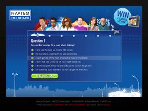 NAVTEQ customer profiling question page.